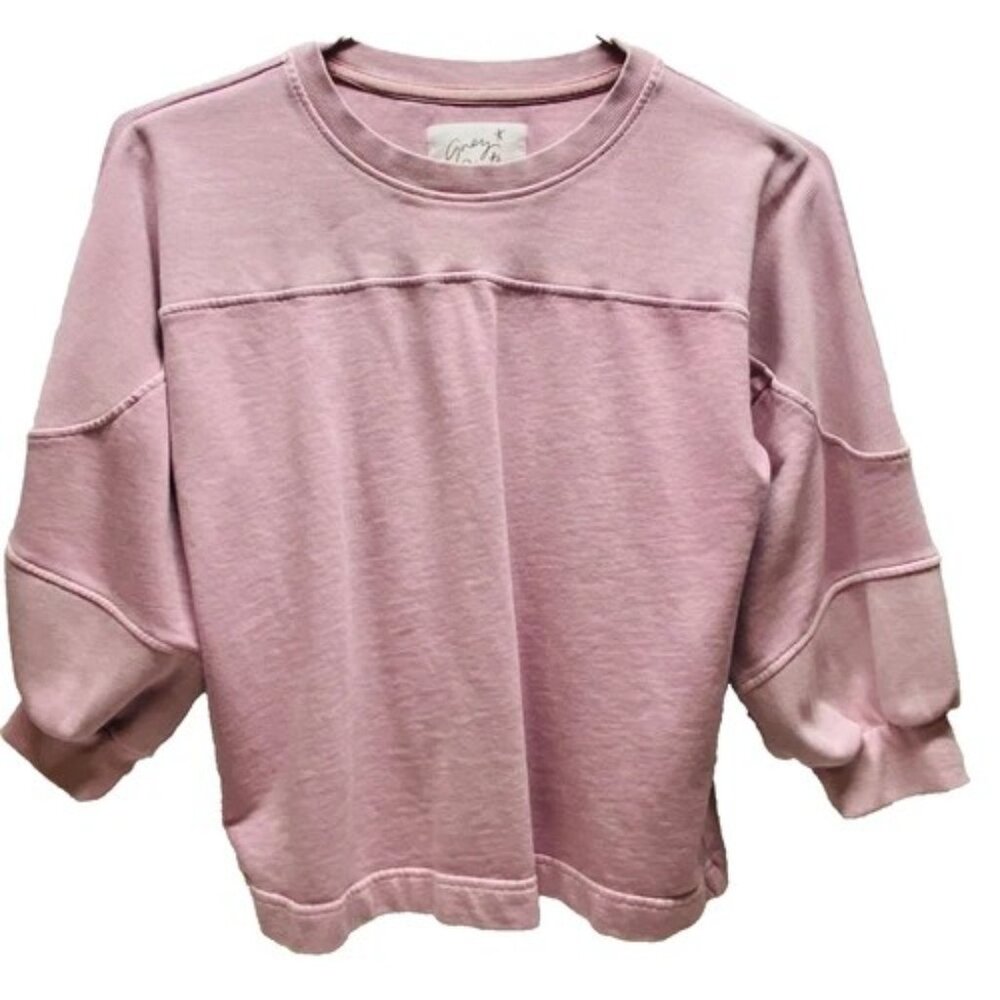 Grey State Seamed Terry Sweatshirt‎ Women's Small Keepsake Lilac Sporty Crewneck